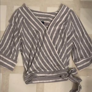 Striped tie blouse!